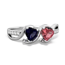 Sapphire Side By Side 14K White Gold ring R3090