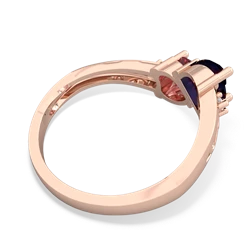 Sapphire Snuggling Hearts 14K Rose Gold ring R2178