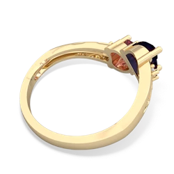 Sapphire Snuggling Hearts 14K Yellow Gold ring R2178