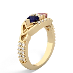 Sapphire Sparkling Celtic Knot 14K Yellow Gold ring R2645