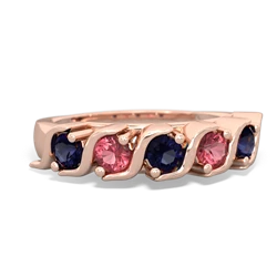 Sapphire Anniversary Band 14K Rose Gold ring R2089