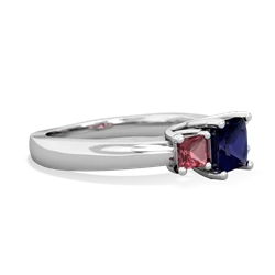 Sapphire Three Stone Trellis 14K White Gold ring R4015