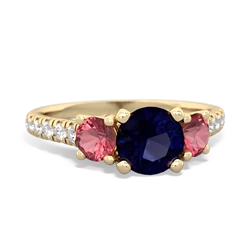 Sapphire Pave Trellis 14K Yellow Gold ring R5500