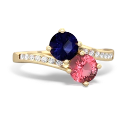 Sapphire Channel Set Two Stone 14K Yellow Gold ring R5303