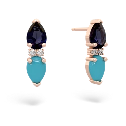 Sapphire Bowtie Drop 14K Rose Gold earrings E0865