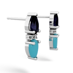 Sapphire Bowtie Drop 14K White Gold earrings E0865