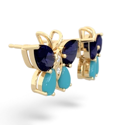 Sapphire Butterfly 14K Yellow Gold earrings E2215