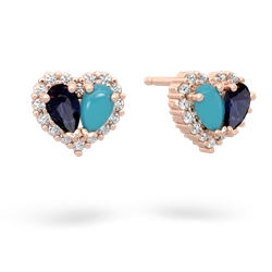 Sapphire Halo 14K Rose Gold earrings E7008