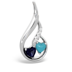 Sapphire Keepsake Curves 14K White Gold pendant P5450