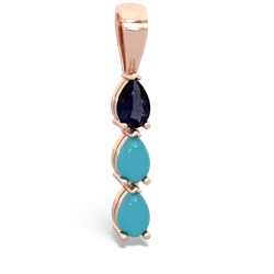 Sapphire Dew Drops 14K Rose Gold pendant P2251