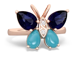 Sapphire Butterfly 14K Rose Gold ring R2215