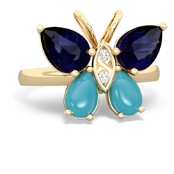 Sapphire Butterfly 14K Yellow Gold ring R2215