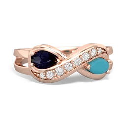 Sapphire Diamond Infinity 14K Rose Gold ring R5390