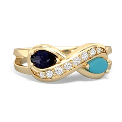 Sapphire Diamond Infinity 14K Yellow Gold ring R5390