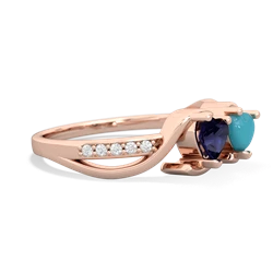 Sapphire Side By Side 14K Rose Gold ring R3090