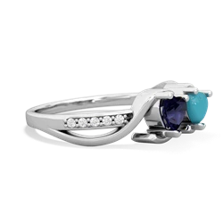 Sapphire Side By Side 14K White Gold ring R3090