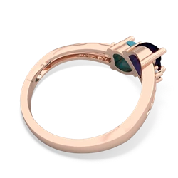 Sapphire Snuggling Hearts 14K Rose Gold ring R2178