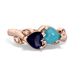 Sapphire Floral Elegance 14K Rose Gold ring R5790