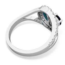 Sapphire Nestled Heart Keepsake 14K White Gold ring R5650