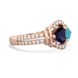 Sapphire Art-Deco Keepsake 14K Rose Gold ring R5630