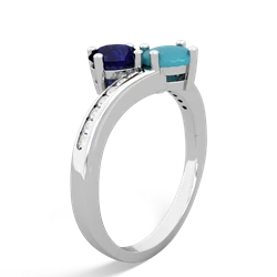 Sapphire Channel Set Two Stone 14K White Gold ring R5303