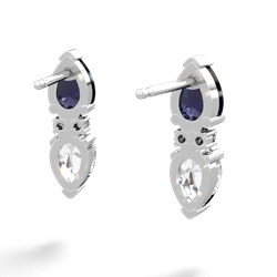 Sapphire Bowtie Drop 14K White Gold earrings E0865