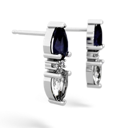 Sapphire Bowtie Drop 14K White Gold earrings E0865