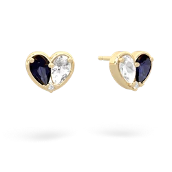 Sapphire 'Our Heart' 14K Yellow Gold earrings E5072