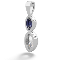 Sapphire Antique-Style Halo 14K White Gold pendant P5700