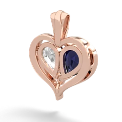 Sapphire Two Become One 14K Rose Gold pendant P5330