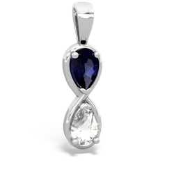 Sapphire Infinity 14K White Gold pendant P5050