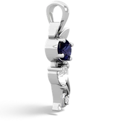 Sapphire Kitten 14K White Gold pendant P5780