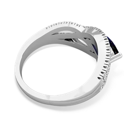 Sapphire Diamond Rivers 14K White Gold ring R3070