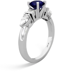 Sapphire 6Mm Round Eternal Embrace Engagement 14K White Gold ring R2005