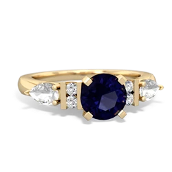 Sapphire 6Mm Round Eternal Embrace Engagement 14K Yellow Gold ring R2005