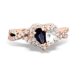 Sapphire Diamond Twist 'One Heart' 14K Rose Gold ring R2640HRT