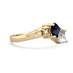 Sapphire Snuggling Hearts 14K Yellow Gold ring R2178