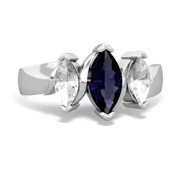 Sapphire Three Peeks 14K White Gold ring R2433