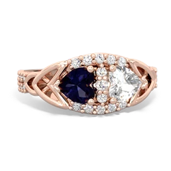 Sapphire Sparkling Celtic Knot 14K Rose Gold ring R2645