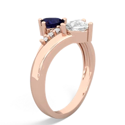 Sapphire Heart To Heart 14K Rose Gold ring R2064