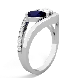 Sapphire Nestled Heart Keepsake 14K White Gold ring R5650