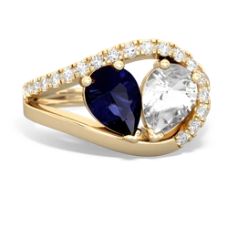 Sapphire Nestled Heart Keepsake 14K Yellow Gold ring R5650