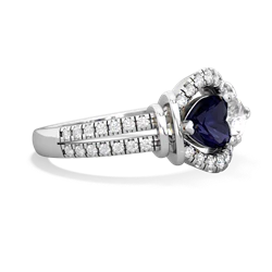 Sapphire Art-Deco Keepsake 14K White Gold ring R5630