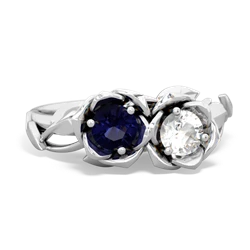 Sapphire Rose Garden 14K White Gold ring R5510