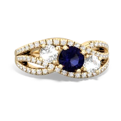 Sapphire Three Stone Aurora 14K Yellow Gold ring R3080