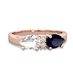 Sapphire Pear Bowtie 14K Rose Gold ring R0865