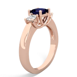 Sapphire Three Stone Trellis 14K Rose Gold ring R4015