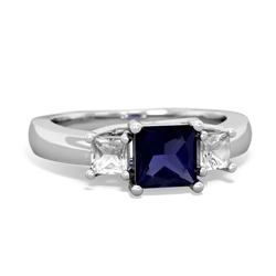 Sapphire Three Stone Trellis 14K White Gold ring R4015