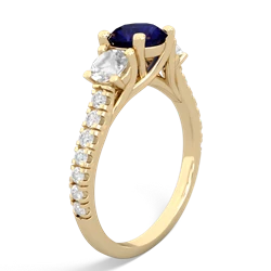 Sapphire Pave Trellis 14K Yellow Gold ring R5500