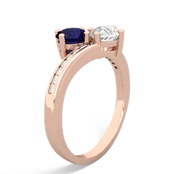 Sapphire Channel Set Two Stone 14K Rose Gold ring R5303